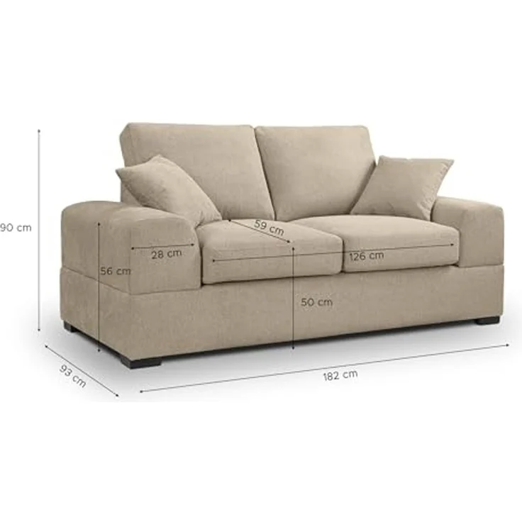 Ecksofa (B/H/T: 182x90x93 cm) in Beige – Bild 3