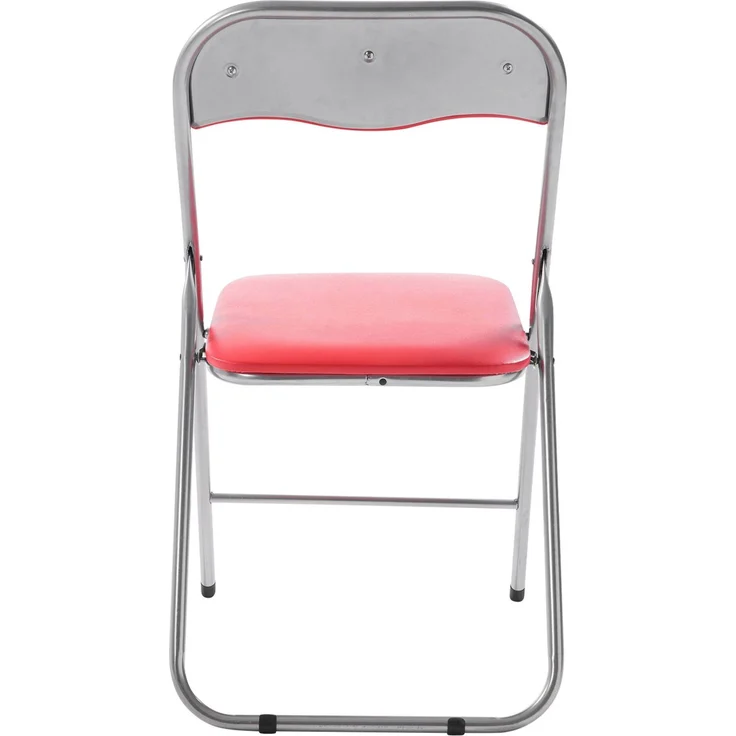CLP 4er Set Klappstuhl Felix Klappbarer mit Kunstleder PVC Sitz Gepolstert - Farbe:rot/silber – Bild 5