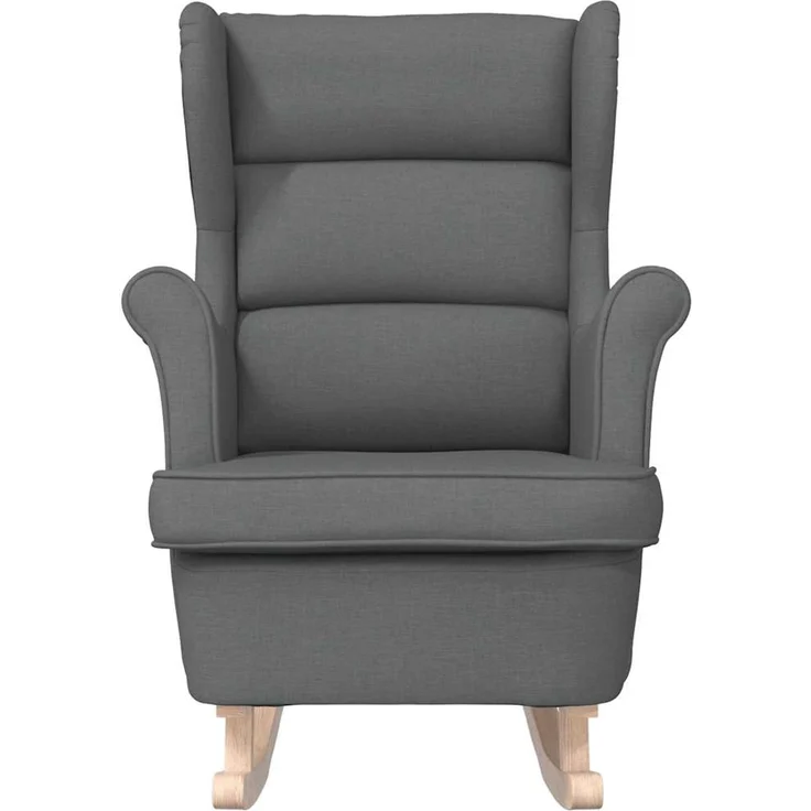 Schaukelsessel, Schaukelstuhl Dunkelgrau 74x90x102 cm Stoff – Bild 4