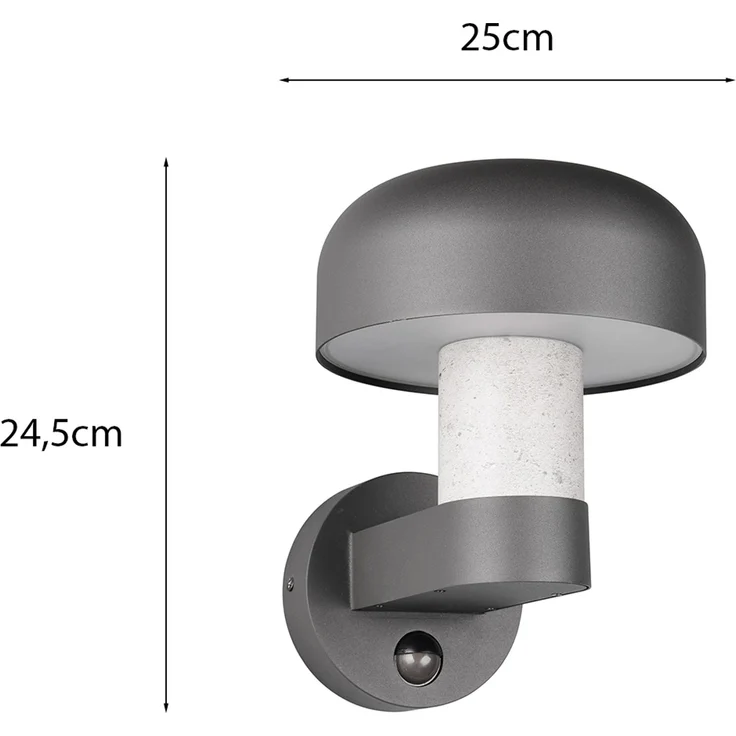 Außenwandleuchte FRASER Betonoptik mit Bewegungsmelder, H: 24cm – Bild 4