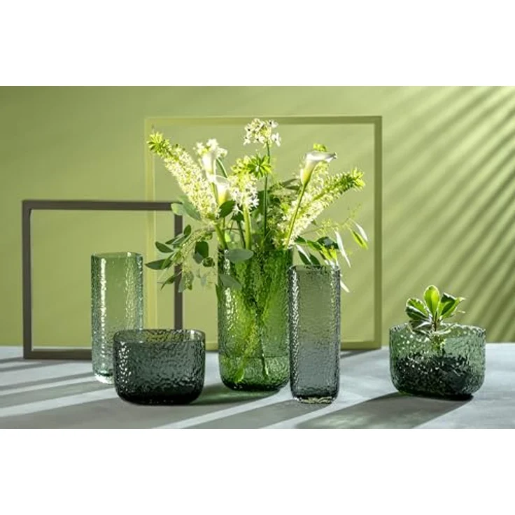 LEONARDO HOME Martello Vase, vielseitige Blumenvase mit haptischer Oberfläche, grau, Höhe 13 cm – Bild 5