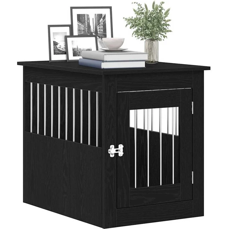 vidaXL Hundebox-Möbel Schwarze Eiche 55 x 75 x 65 cm Holzwerkstoff 862175 – Bild 4