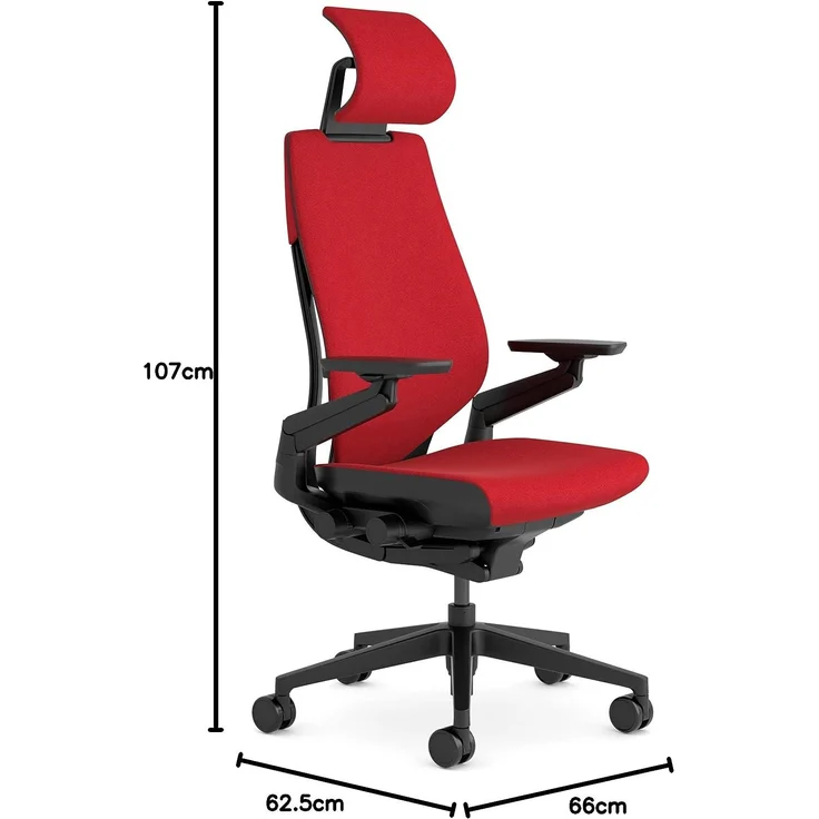 Steelcase Gesture Bürostühle, Stainless Steel, Rot, One Size – Bild 12