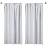 Woltu Gardine (2 St), Kräuselband für Schiene, Thermo-/Verdunklungsvorhang