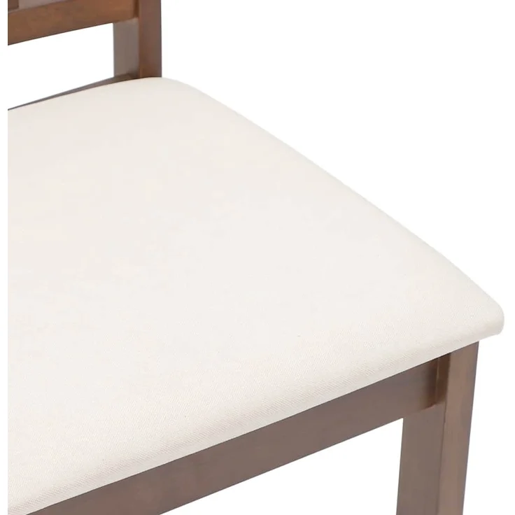 vidaXL Esszimmerstühle mit Kissen 2 Stk. Braun Massivholz Gummibaum 4102395 – Bild 7