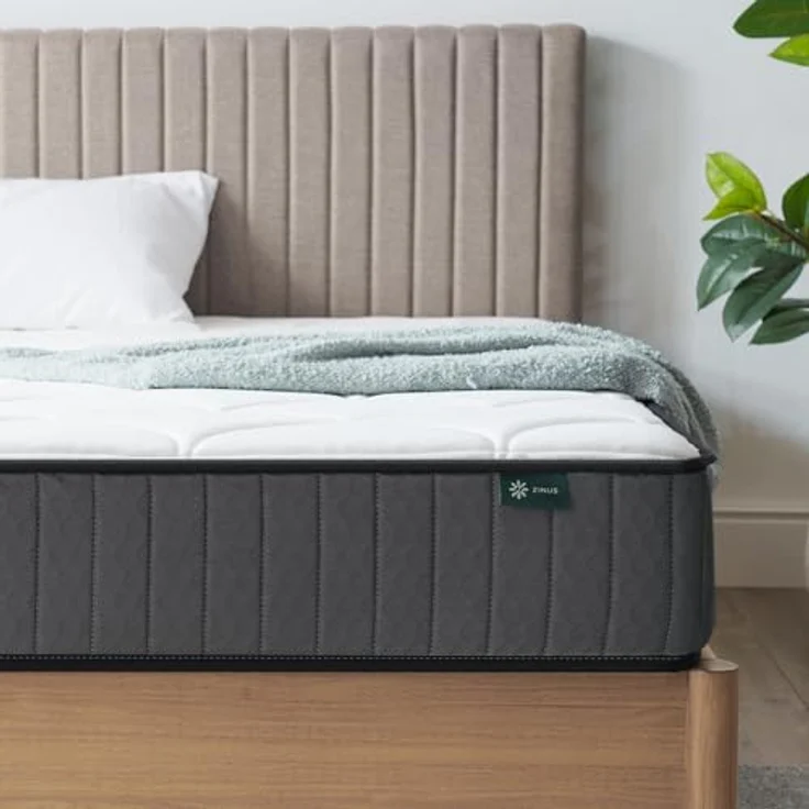 Zinus Konventionelle Matratze aus Memory-Schaum, Weiß, Doppelbett – Bild 1