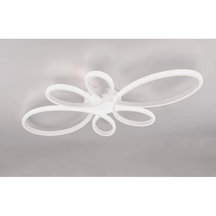 Große LED Deckenleuchte FLY geschwungen Weiß, Breite 83cm – Bild 3