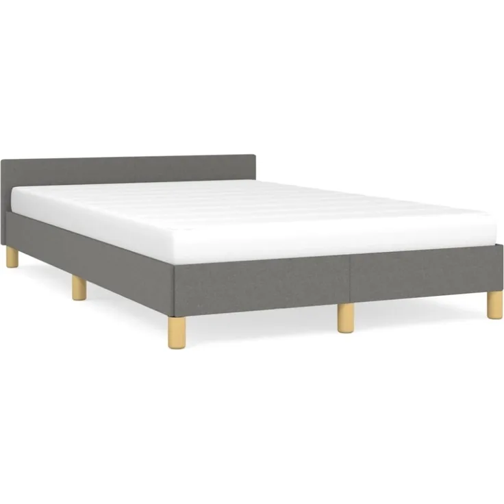 vidaXL Bettgestell ohne Matratze Dunkelgrau 120x190 cm Stoff 379535