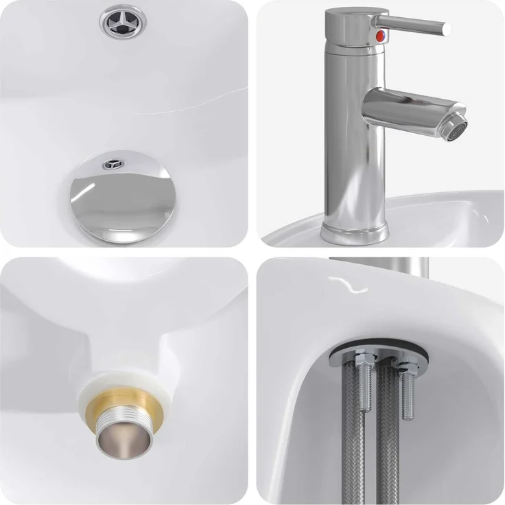 vidaXL Badezimmerschrank-Set 2 stk. Betongrau 79,5 x 44,5 x 82 cm 3403987 – Bild 7