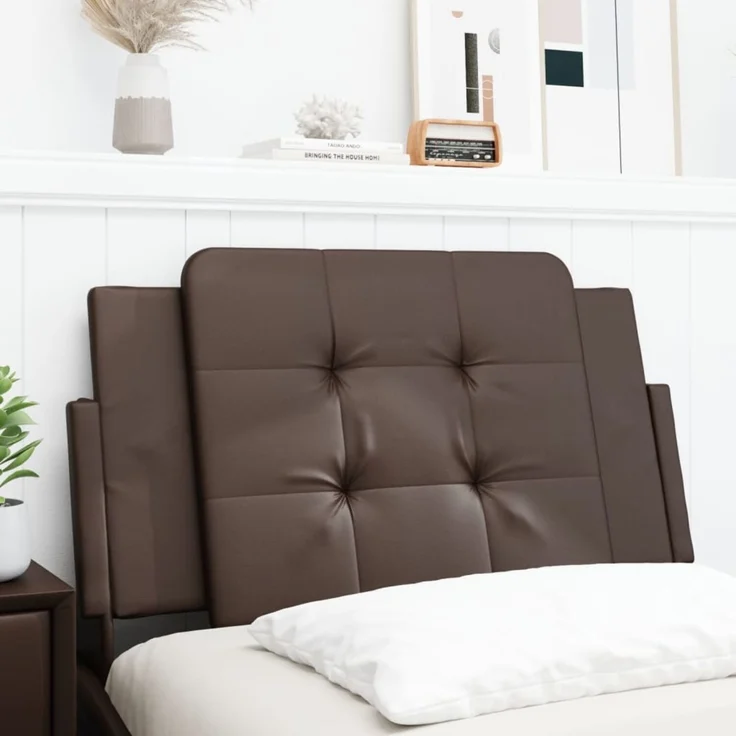 vidaXL Kopfteil-Kissen Braun 80 cm Kunstleder 374831 – Bild 1