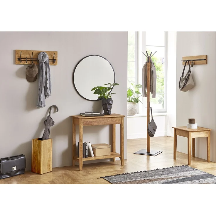 Garderobenständer >54326< in eiche, schwarz - 40x180x40 (BxHxT) – Bild 5