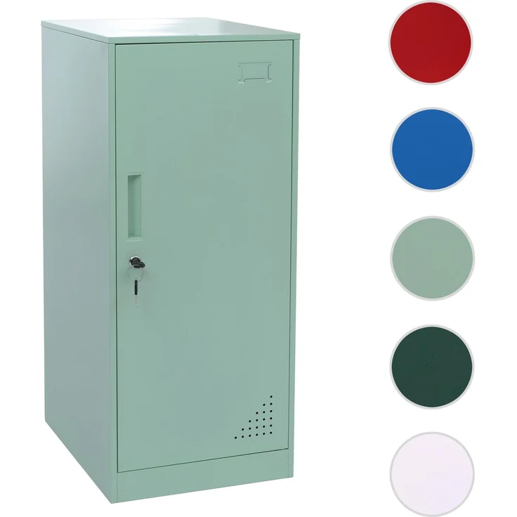 Spind HWC-P63, Schließfach Wertfachschrank Schließfachschrank Tür Kleiderstange, 90x38x45cm Stahl ~ mintgrün – Bild 10