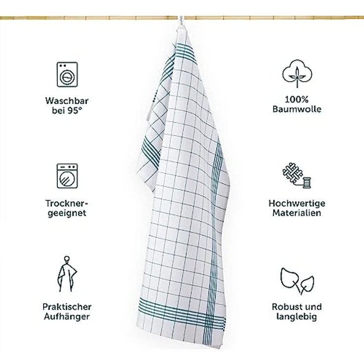 Blumtal Geschirrtuch Hochwertige im praktischen Set, (Set, 10-tlg, Set bestehend aus 5, 10 oder 20), in der Größe 50x70 cm, 100% Baumwolle – Bild 8