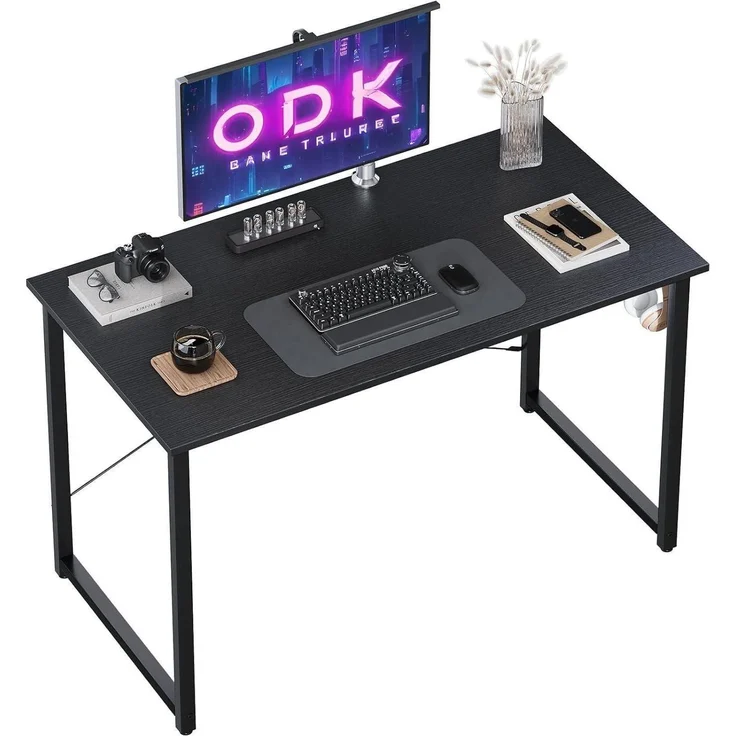 ODK Klein Schreibtisch Schwarz 100×48×74cm Computertisch Bürotisch mit – Bild 1
