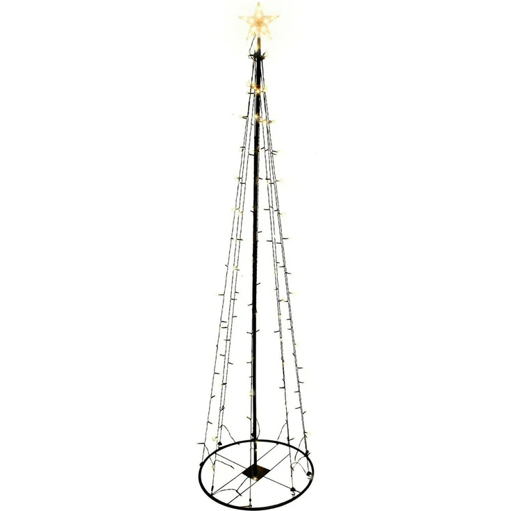 240 cm LED Lichterbaum mit Stern 8 Funktionen Dekobaum Leuchtbaum Outdoor Indoor – Bild 3