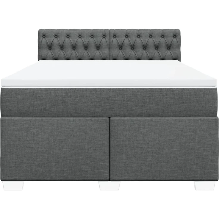 vidaXL Boxspringbett mit Matratze Dunkelgrau 140x200 cm Stoff 3285919 – Bild 4