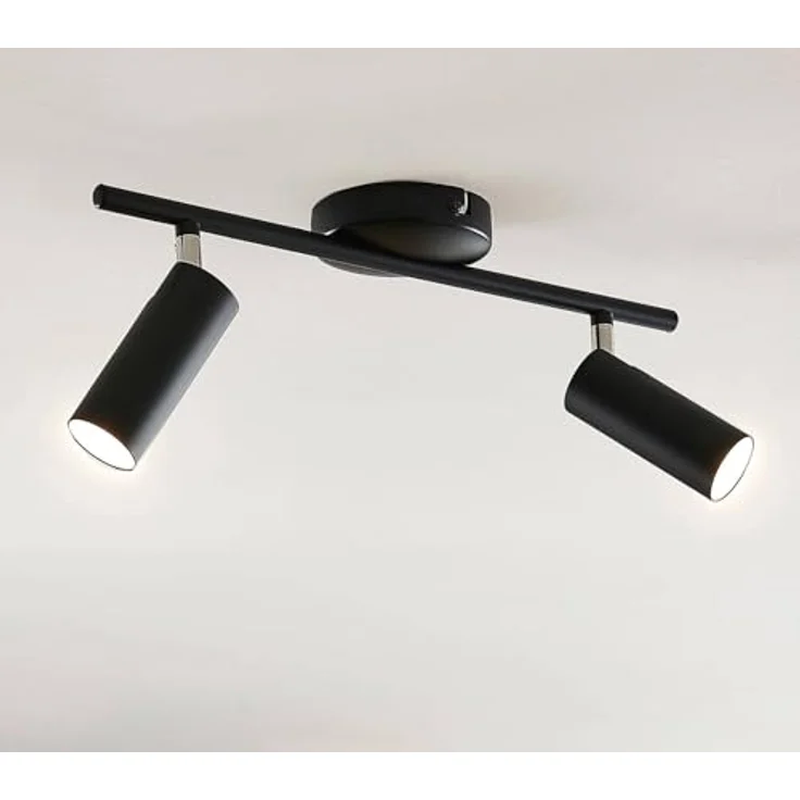 Lindby Camille LED Deckenlampe, 2-flammig, moderne Deckenleuchte in Schwarz aus Metall für Wohnzimmer und Esszimmer – Bild 2