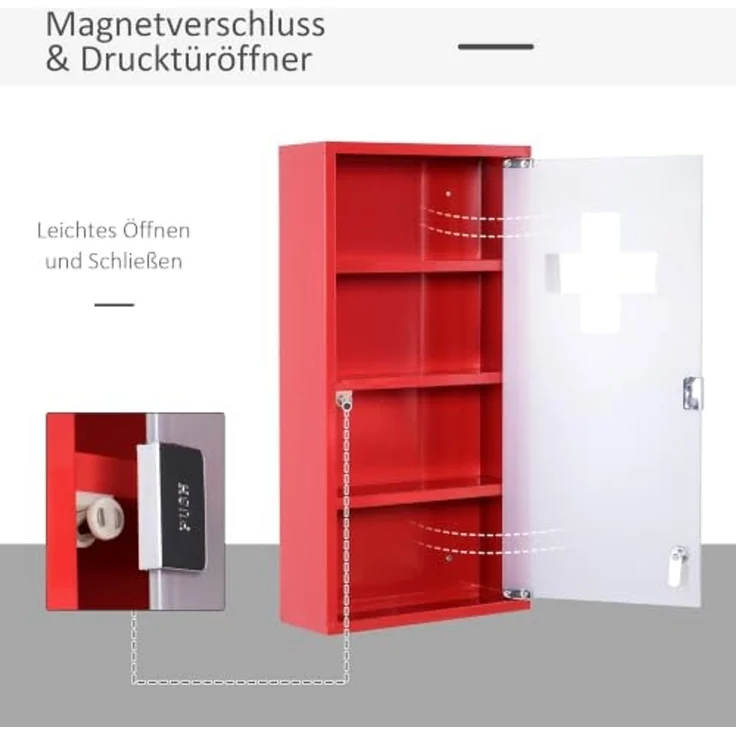 HOMCOM Medizinschrank Medizinschrank zum Abschließen – Bild 4