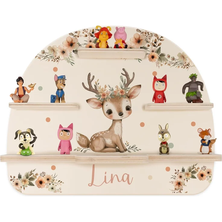 KIDSMOOD - Personalisiertes Tonie Regal für Kinderzimmer | Regenbogen Wand-Regal mit genügend Platz für Tonie-Hör-Figuren, Aussparung für Tonie-Musikbox & Kabelmanagement, Tonie Regal Mädchen & Jungen – Bild 1