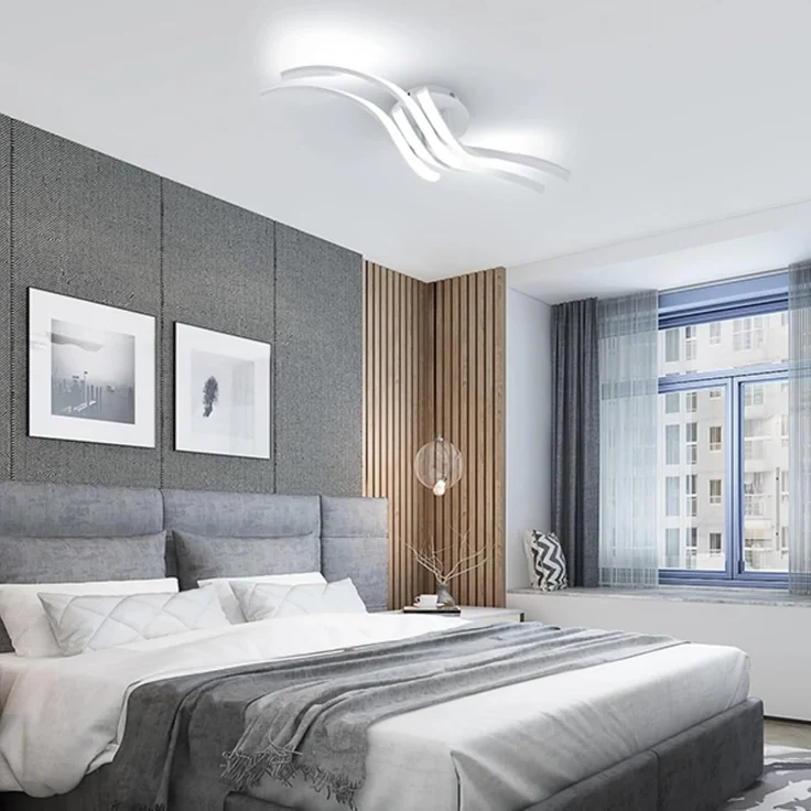 Comely Moderne LED Deckenleuchte, 32W 3600LM 60cm LED Deckenlampe, Weiße Aluminium Lampen Led Deckenbeleuchtung für Schlafzimmer, Wohnzimmer, Flur, Kaltweißes Licht 6500K – Bild 6