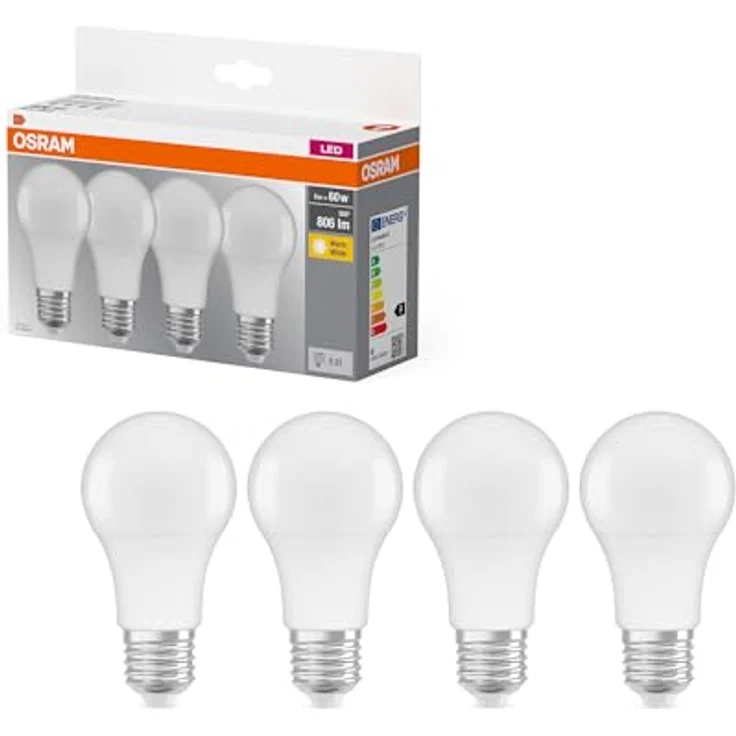 OSRAM LED-Lampe E27 Retro 8W matt, Multipack 4er, 2.700K, Ersatz für 60W Glühlampe – Bild 1