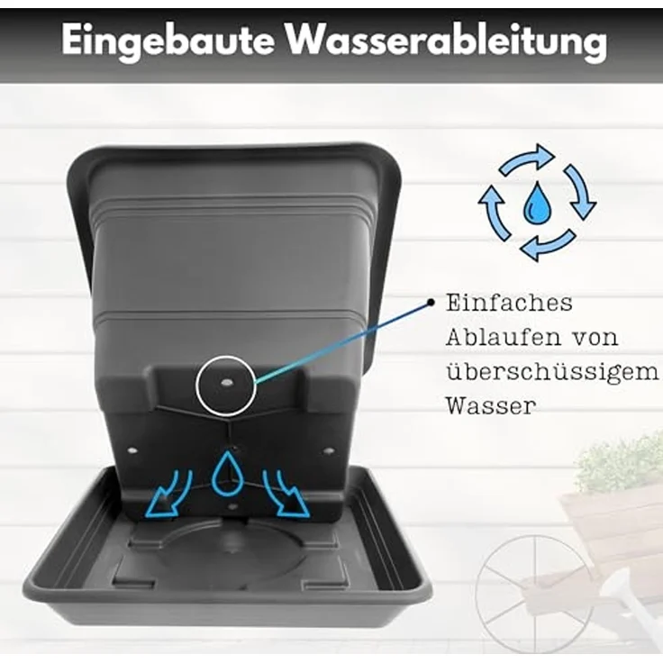 Centi Pflanzkübel Eckiger Pflanzkübel anthrazit modern robust (8er-Set) – Bild 3