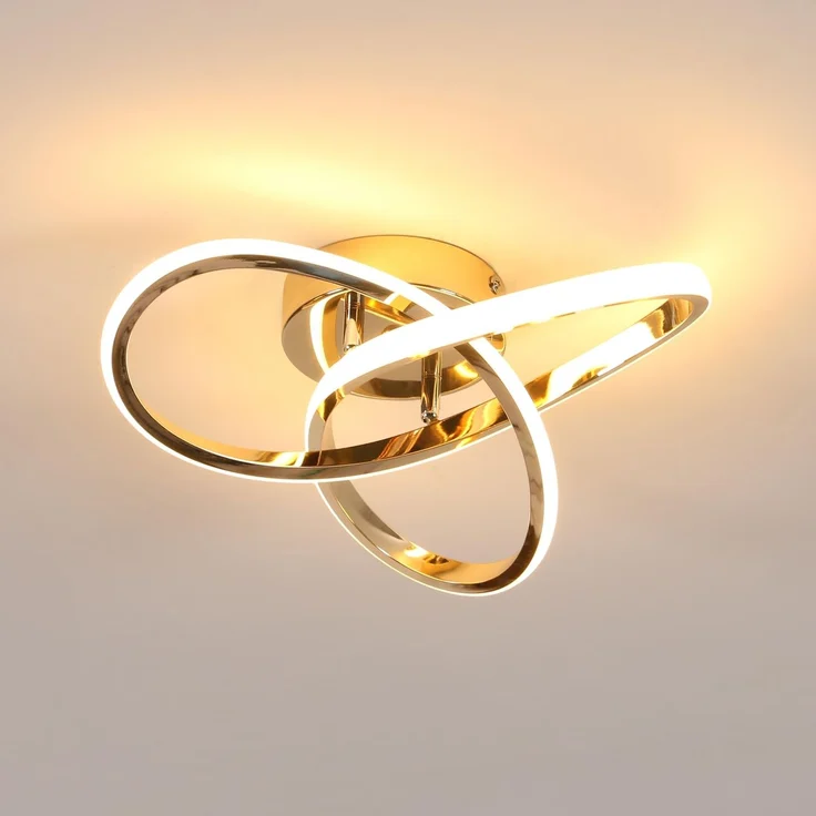 Comely LED Deckenleuchte, 30W 3375LM Moderne Deckenlampe mit Elegantem Blumendesign, Kronleuchter Gold für Wohnzimmer, Schlafzimmer, Esszimmer, Warmweiß 3000K – Bild 1