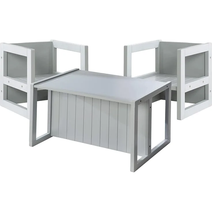 roba Sitzgruppe für Kinder - 2 Hocker & eine zum Tisch umwandelbarer Kinderbank