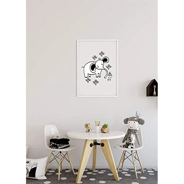 Komar Scribble Elephant Wandbild, Poster auf deutschem Premium-Poster Fotopapier, 50 x 70 cm, ohne Rahmen, für Wohnzimmer und Schlafzimmer, lichtbeständig und wasserfest, P104D – Bild 5