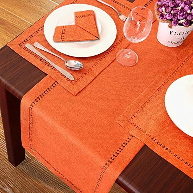 Grelucgo Tischläufer oder Kommodenschal, klein, kurz, Erntedankfest, Herbst, Orange, 35,6x91,4 cm – Bild 4