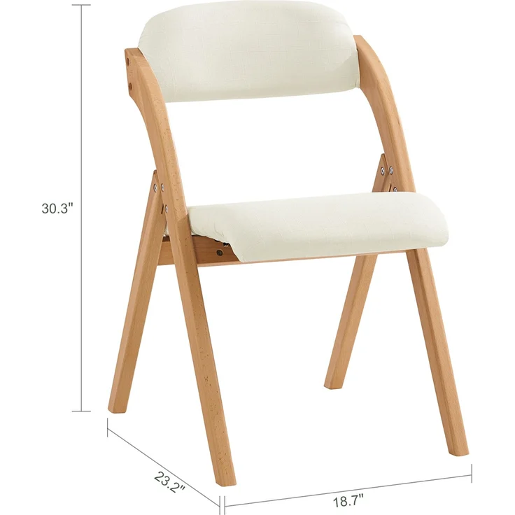 SoBuy FST92-Wx4 Klappstuhl, Stoff, Lackiert, Weiß, 41,5 x 77 x 47,5 cm – Bild 3