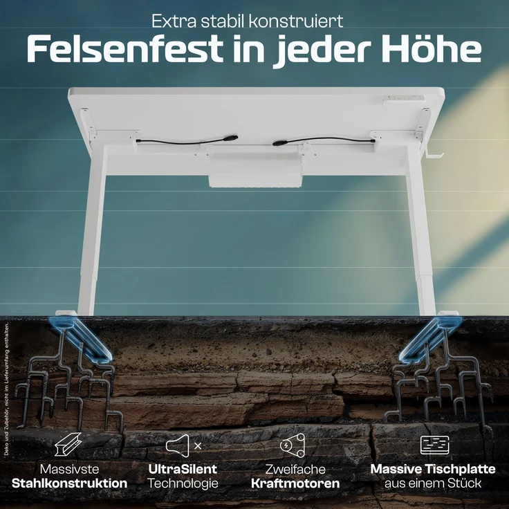 CleverDesk Weiß/Weiß (140x70 cm) – Bild 3