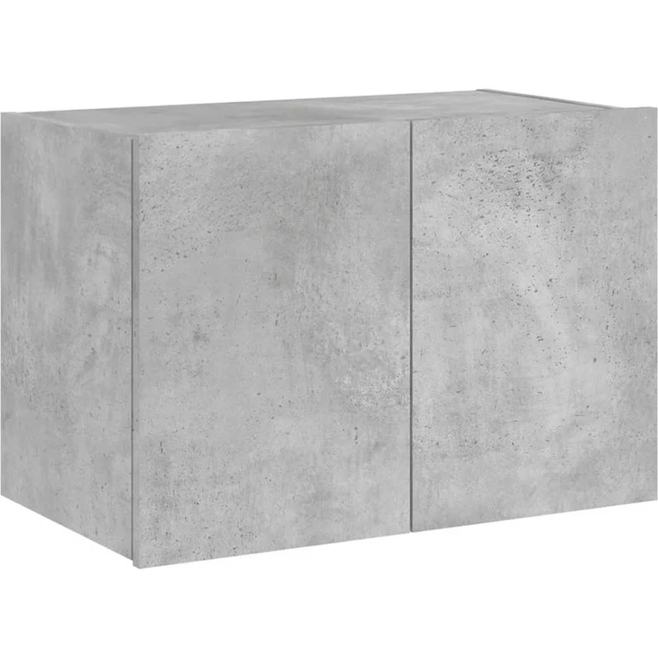 TV-Wandschrank, Fernsehschrank mit LED-Leuchten Betongrau 60 x 35 x 41 cm – Bild 3