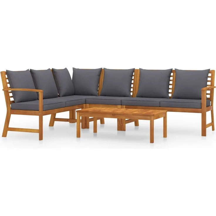 vidaXL 5-tlg. Garten-Lounge-Set mit Auflagen Massivholz Akazie 3057780