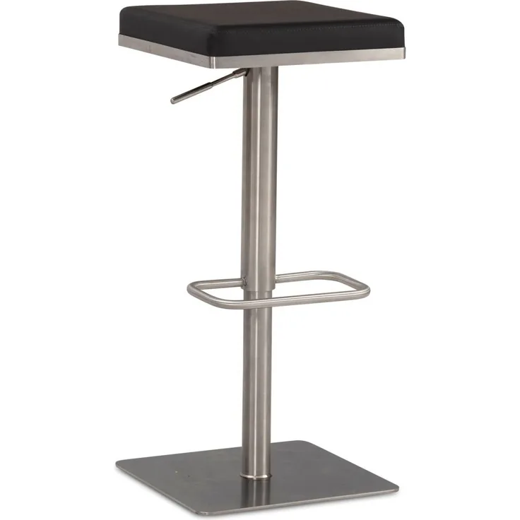 Barhocker Schwarz Kunstleder Edelstahl Barstuhl Modern, Design Tresenstuhl Dr...