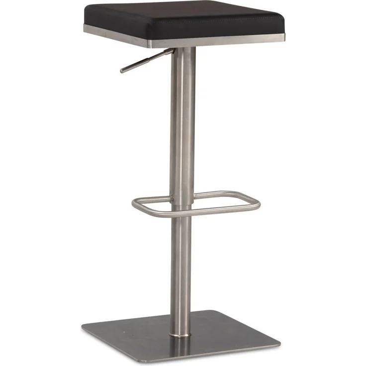 Barhocker Schwarz Kunstleder Edelstahl Barstuhl Modern, Design Tresenstuhl Dr... – Bild 1