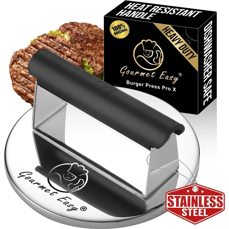 Burgerpresse Edelstahl, Burgerpresse, Edelstahl, 2lb Smasher mit hitzebeständigem Griff