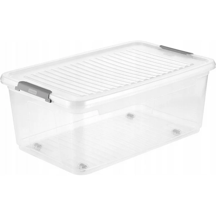 keeeper Aufbewahrungsbox mit Deckel und Rollen Leo 37 l, mit robusten Verschlussklammern – Bild 5