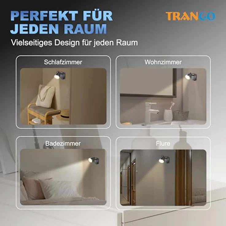 TRANGO LED Nachtlicht, Bewegungsmelder, 2635-014 LED Sensor Steckdosenlampe *MILO* mit Automatikfunktion in Silber Sicherheitslicht 230V, Wandlampe, Orientierungslicht, Nachtlampe, Steckdosenlicht – Bild 8