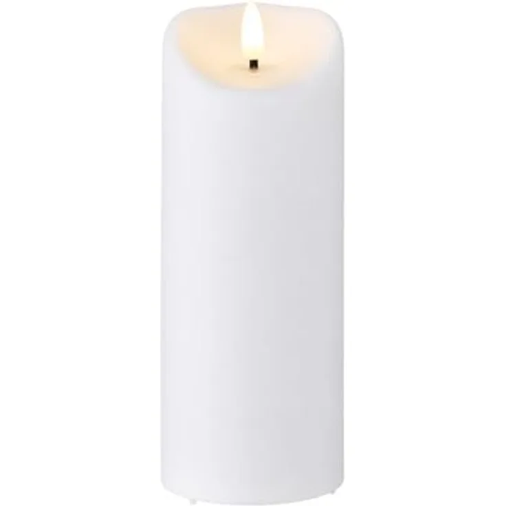 Große LED Outdoor-Kerze ,Flamme', Batterie und Timer, flackernd, warmweiß, 18cm
