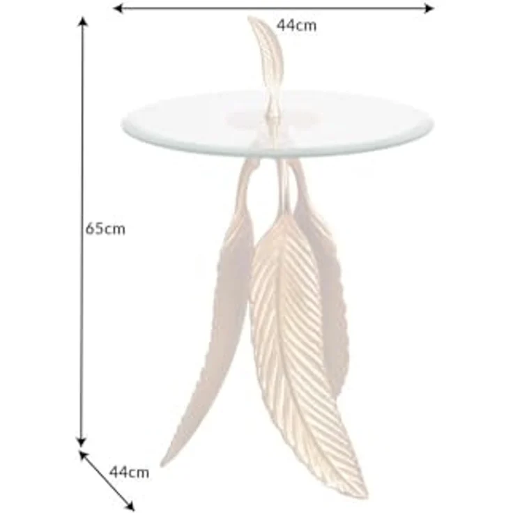 riess-ambiente Beistelltisch FEATHER 65cm gold (Einzelartikel, 1-St), Wohnzimmer · Glas · Metall · rund · Handarbeit · Modern Design – Bild 3
