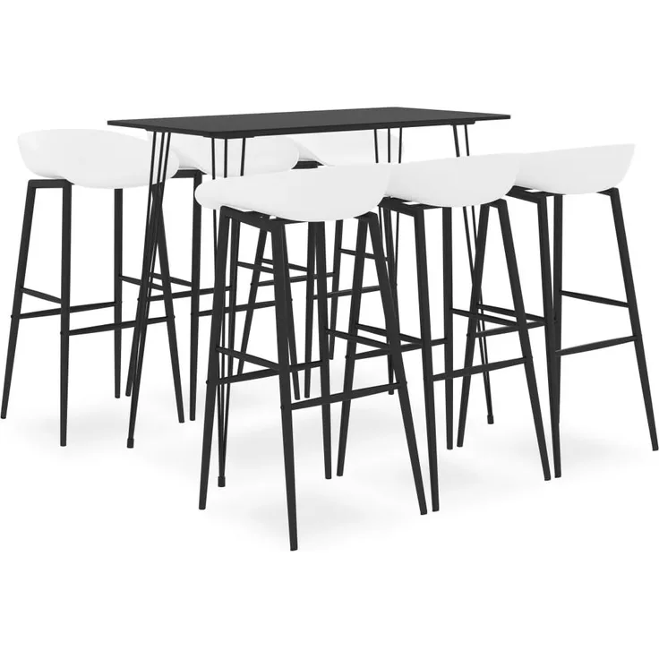 vidaXL 7-tlg. Bar-Set Schwarz und Weiß 3057396