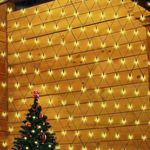 SALCAR 2x3 m Anti-Rost LED Lichternetz Außen, Buchsbaum Lichterkette Netz Outdoor, Lichtervorhang Innen Strom mit 9 Modi und Speicherfunktion, Warmweiß