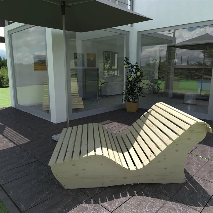 Relaxliege "Sigi" Gartenliege Massivholz Fichte gerade 70cm