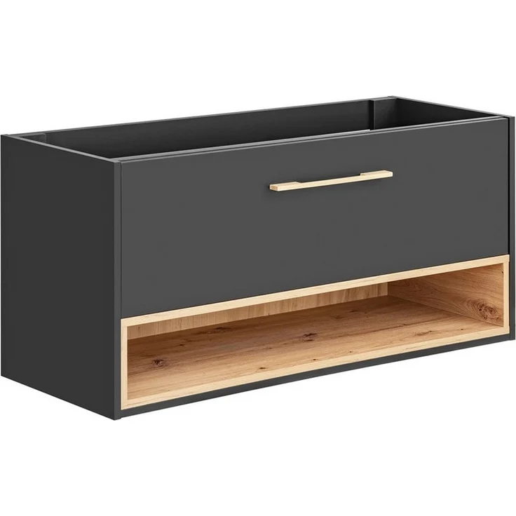 Waschtischunterschrank 120 cm BOLOGNA-56 in anthrazit mit Artisan Eiche Nb, B/H/T: ca. 120/57/46 cm – Bild 3