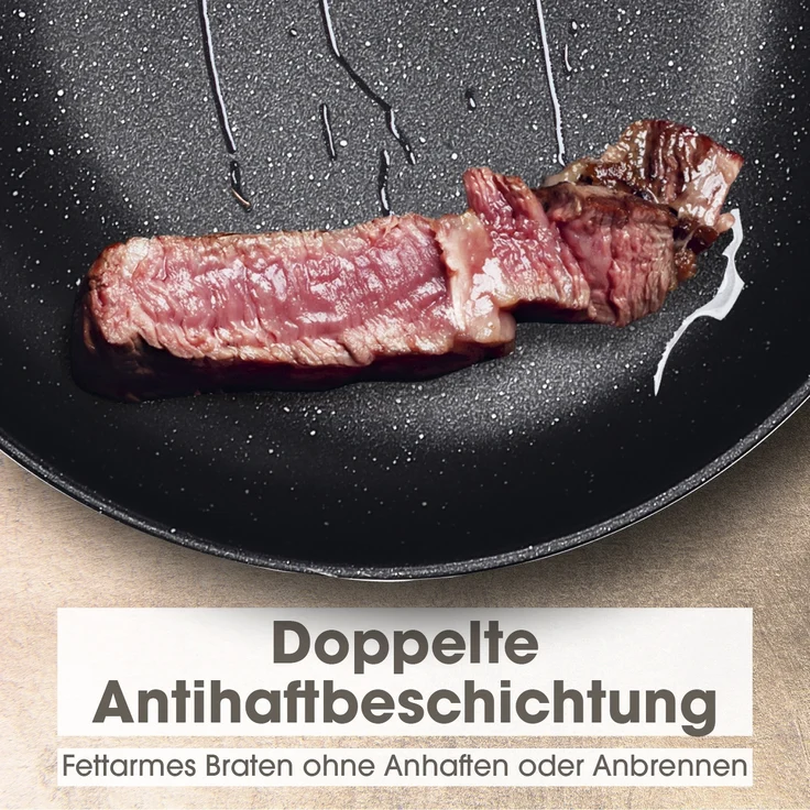 BRATmaxx Bratpfanne, antihaftbeschichtet für Induktion-, Gas-, Elektro-, Carbonherd etc. – Bild 3