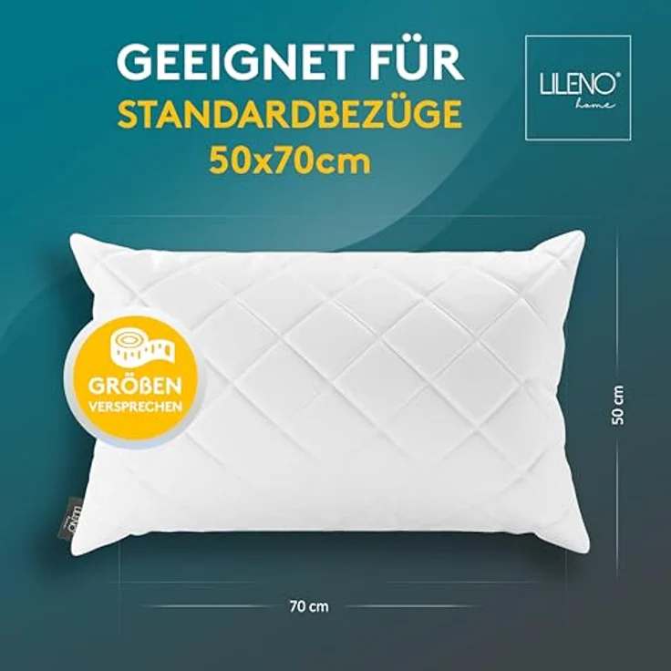 LILENO HOME 2er Set Kissenfüllung 50x70 cm - 95°C waschbares Innenkissen geeignet für Allergiker - Polyester Kisseninlet als Couchkissen, Sofa Kissen, Cocktailkissen und Kopfkissen – Bild 6