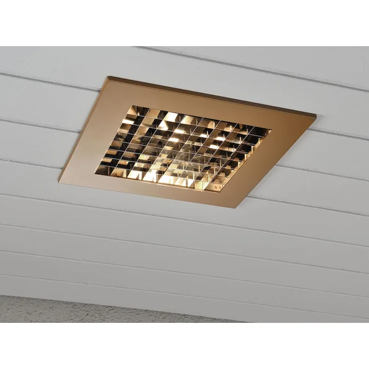 Elegante Deckeneinbauleuchte Aluminium Kupfer lackiert E27, 27 x 27 cm