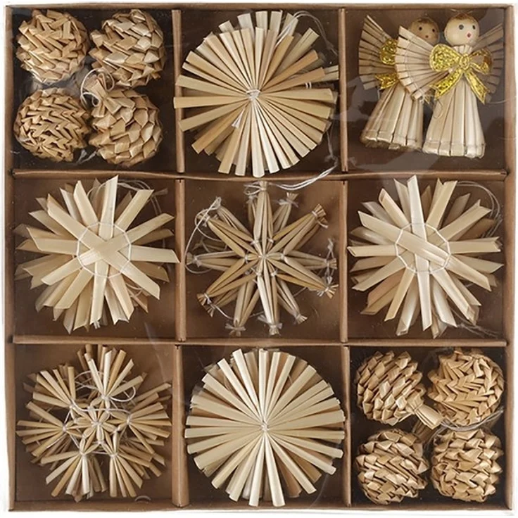 Annastore Christbaumschmuck Strohsterne- Baumschmuck nachhaltig - Stroh Sterne für den Christbaum, Ø 6 cm, Weihnachtsbaumschmuck, Christbaumschmuck – Bild 2