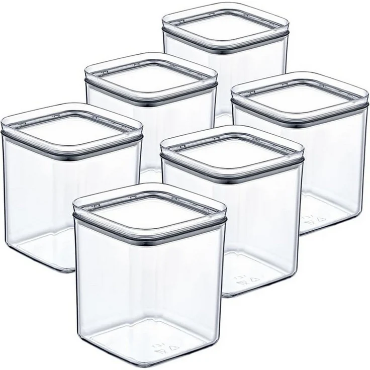 Centi Vorratsdose Vorratsdosen luftdicht stapelbar transparent Set, Kunststoff, (6er-Set) – Bild 3